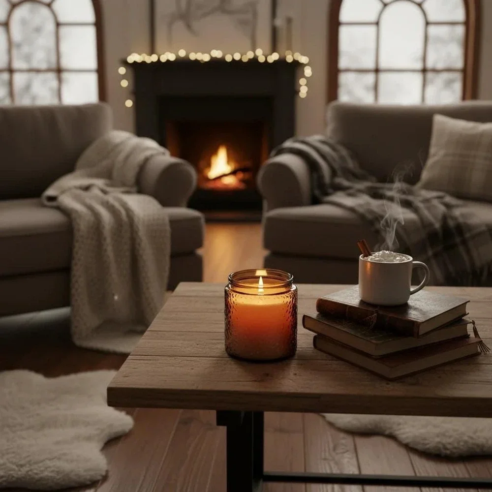 Amber Glow‎ Candle - Warm Scented Soy Candle